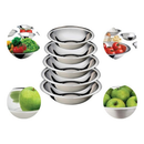 Kit 5 Saladeira Tigela Bowl Inox Vasilha Bacia