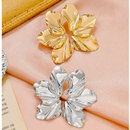 Brincos Femininos Pétala Flor Folheado Brinco Meia Petala Folha Acessórios Femininos