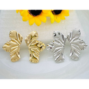 Brincos Femininos Pétala Flor Folheado Brinco Meia Petala Folha Acessórios Femininos