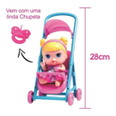 Boneca Loira Bebe Baby Collection Passeio Com Mini Carrinho Super Toys