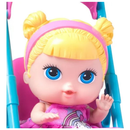 Boneca Loira Bebe Baby Collection Passeio Com Mini Carrinho Super Toys