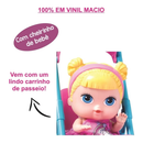 Boneca Loira Bebe Baby Collection Passeio Com Mini Carrinho Super Toys