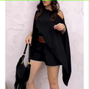 Blusa Capa Várias Formas Com top Chique Dia a Dia Tendência Social Feminina Bonita Boho cód 2001