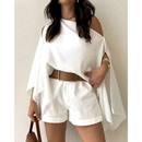 Blusa Capa Várias Formas Com top Chique Dia a Dia Tendência Social Feminina Bonita Boho cód 2001