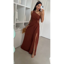 Vestido Longo Mula Manca de Festa – Tecido Duna com Bojo e Zíper Lateral