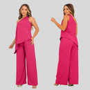 Conjunto  Crepe Pantalona Ombro Só Alfaitaria