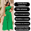 Vestido Longo Feminino Soltinho Nula Manga de Festa Elegante Babado Mula Manca