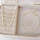 Conjunto de pulseira e colar Riviera Navete folheado a ouro 18k