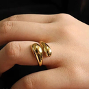 Bracelete Gota e Anel Duplo Gota Pulseira Maximalista folheado a ouro/prata/meio a meio