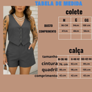 CONJUNTO FEMININO SOCIAL EN ALFAIATARIA PERFEITO PARA TRABALHO OU PASSEIO COLETE E SHORTS