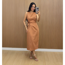Vestido Feminino Midi de Alfaiataria com Amarração Lateral – Elegante e Sofisticado