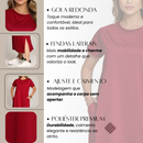 Kit C/ 2 Vestidos Midi Gola Redonda Manga Curta Fenda Lateral e Bolso Externo M ao GG Black Friday