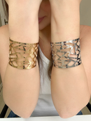 Bracelete Feminino Vazado - Dourado ou Prateado - Leve moderno e sofisticado