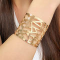 Bracelete Feminino Vazado - Dourado ou Prateado - Leve moderno e sofisticado