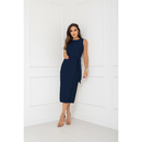 Vestido Feminino Midi de Alfaiataria com Amarração Lateral – Elegante e Sofisticado