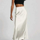 Saia Midi Cetim Longa Elegante Feminina Luxo , Cintura Alta Moda 2025