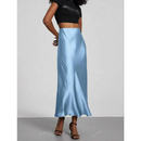 Saia Midi Cetim Longa Elegante Feminina Luxo , Cintura Alta Moda 2025