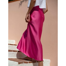 Saia Midi Cetim Longa Elegante Feminina Luxo , Cintura Alta Moda 2025