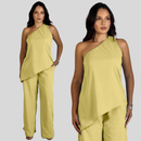 Conjunto  Crepe Pantalona Ombro Só Alfaitaria