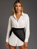 Lenço Bandana Tricot Ponto Crochê Tendência Verão Estiloso Elegante