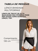 Lenço Bandana Tricot Ponto Crochê Tendência Verão Estiloso Elegante