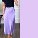 Saia Midi Cetim Longa Elegante Feminina Luxo , Cintura Alta Moda 2025