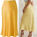 Saia Midi Cetim Longa Elegante Feminina Luxo , Cintura Alta Moda 2025