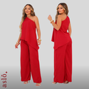 Conjunto  Crepe Pantalona Ombro Só Alfaitaria