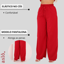 Conjunto Nula Manga Caimento Assimétrico Crepe Pantalona Ombro Só Alfaitaria Natal