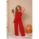 Conjunto Feminino Elegante – Pantalona + Blusa Assimétrica em Crepe