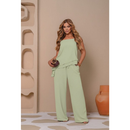 Conjunto Feminino Elegante – Pantalona + Blusa Assimétrica em Crepe