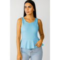 Blusa Bata Peplum Canelada – Elegância leve para todos os dias