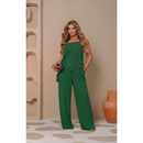 Conjunto Feminino Elegante – Pantalona + Blusa Assimétrica em Crepe