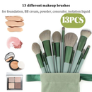 Kit 13 Pçs Pincéis de Maquiagem Com Bolsa de Veludo Contorno Kabuki Profissional Várias Cores Disponíveis
