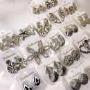 Kit 10 pares de brincos modernos folheado a ouro e prata feminina elegante moda sofisticado sortidos