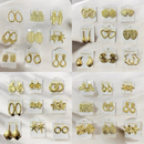 Kit 10 pares de brincos modernos folheado a ouro e prata feminina elegante moda sofisticado sortidos