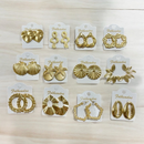 Kit 10 pares de brincos modernos folheado a ouro e prata feminina elegante moda sofisticado sortidos