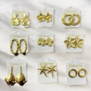 Kit 10 pares de brincos modernos folheado a ouro e prata feminina elegante moda sofisticado sortidos