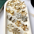 Kit 10 pares de brincos modernos folheado a ouro e prata feminina elegante moda sofisticado sortidos