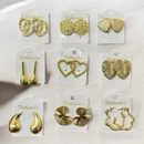 Kit 10 pares de brincos modernos folheado a ouro e prata feminina elegante moda sofisticado sortidos