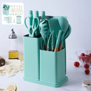 Kit Utensílios de Cozinha 19 Peças • Silicone com Cabo de Madeira • Completo e Resistente