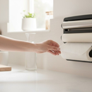 Porta Rolos 3 em 1 Preto – Papel Toalha, Filme e Alumínio com Ganchos